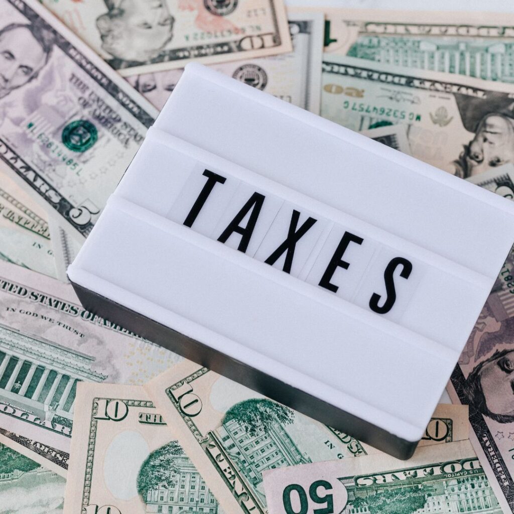 Business taxes and cash.